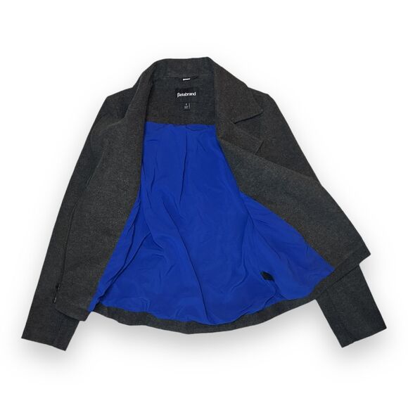 Betabrand SoHo Moto Biker Bomber Jacket Sz S Asymmetrical Full-Zip Blue lined - Picture 9 of 12